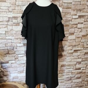 Kate Spade New York Elegant Black Ruffle Sleeve Dress Brand New
